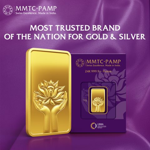 MMTC-PAMP 50g Gold Bar Back View