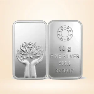 999.9+ Purest 10 gm Lotus Silver Coin - MMTC-PAMP