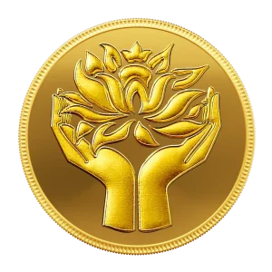 24K (999.9+) Purest 0.5 gm Lotus Gold Coin - MMTC-PAMP