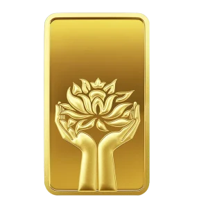 MMTC-PAMP 24K (999.9) Purest 100 gm Lotus Gold Bar