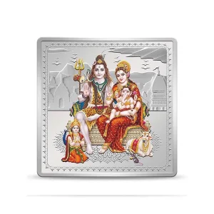 20g Silver Colour Bar (999.9) - Shiv Parivar (Kundan Refinery)