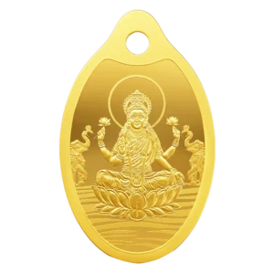24K (999.9+) Purest 2 g Laxmi Gold Oval Coin