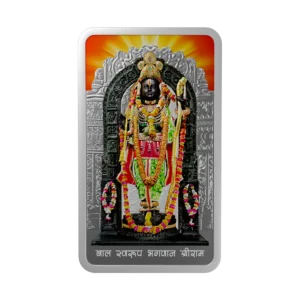 (999.9+) Purest 50 g Ram Lalla Colored Silver Bar