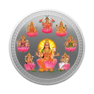 (999.9+) Purest 50 g Ashta Laxmi Silver Coin